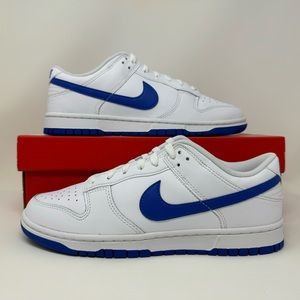 Nike Dunk Low White Hyper Royal Blue Men's Size 8.5 Women's Size 10 DV0831-104